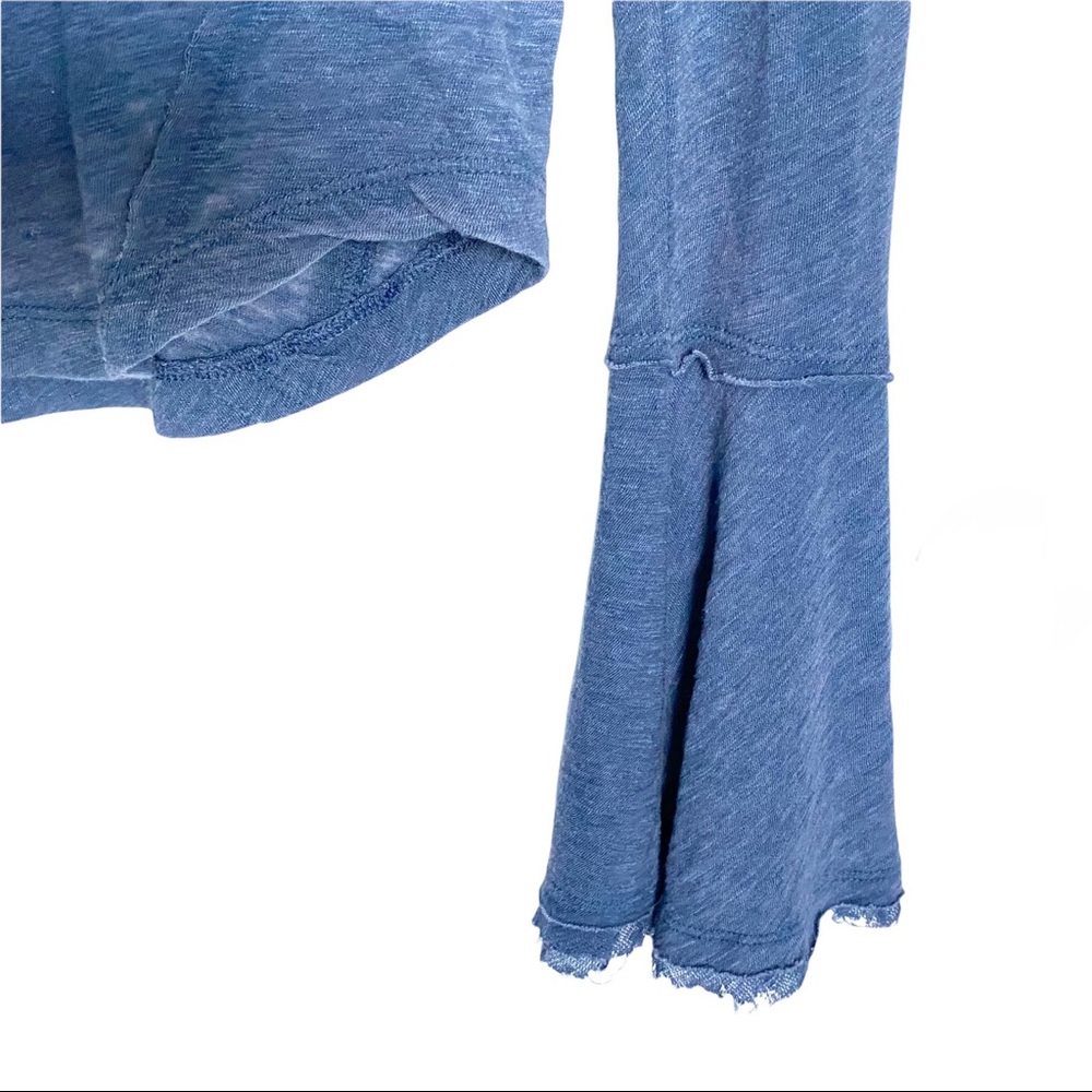 Sold Free People Cecelia Top T Shirt *Bell Sleeves Blue XS - Picture 11 of 16